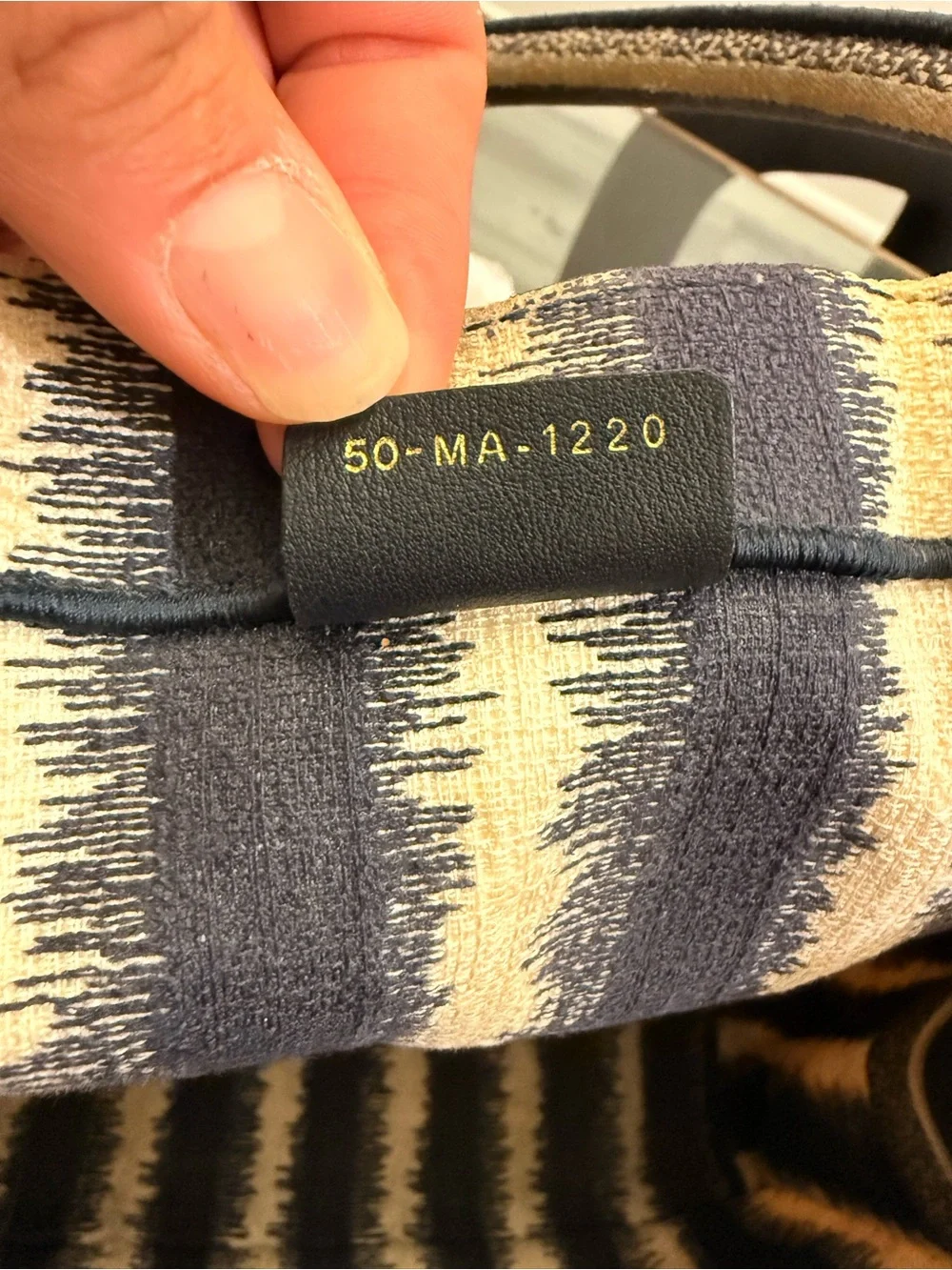 Dior Navy and Cream D Stripes Book Tote